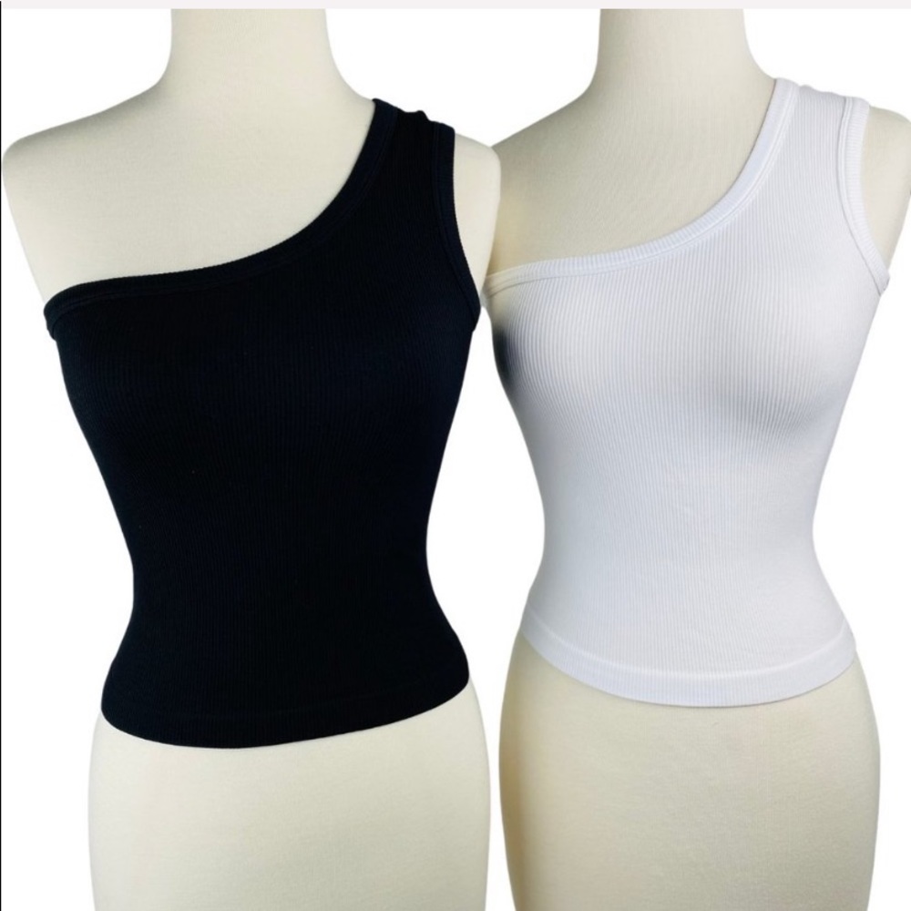 One shoulder | White Crop Top
